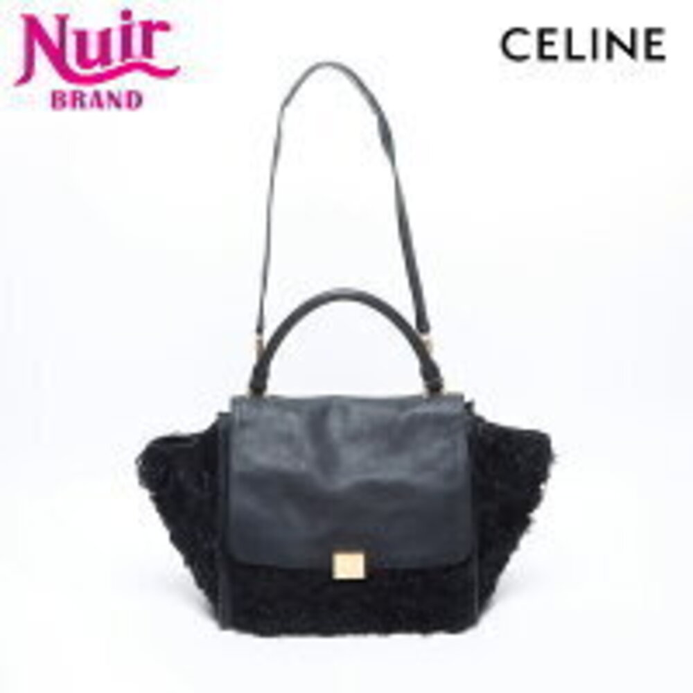 Celine Trapeze Leather Shoulder Bag 2024 Black